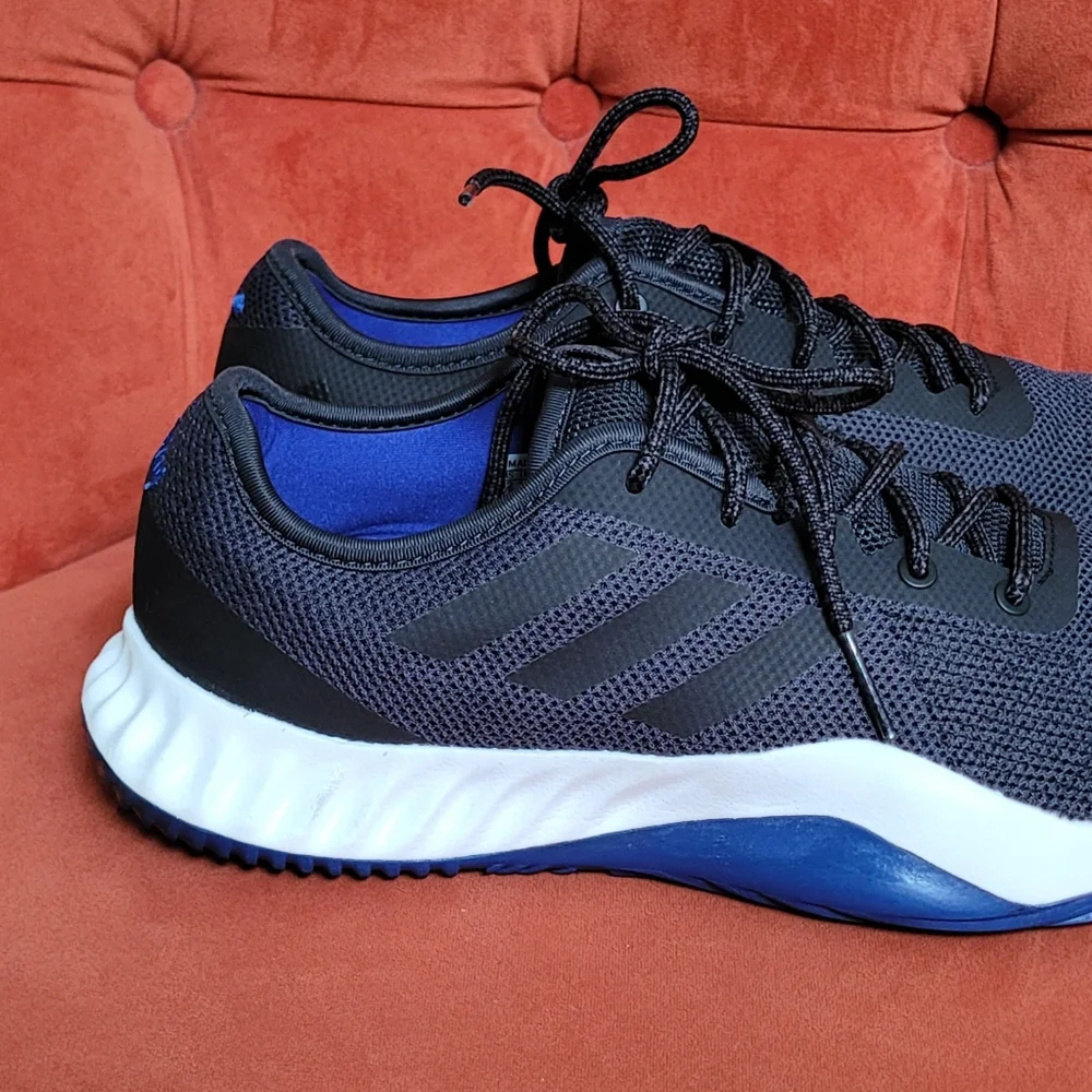 Adidas Men's Black & Blue Lightweight Mesh Running Shoes